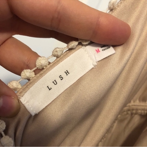 Nordstrom Cream Lace Embroidered Halter Romper - Picture 7 of 7